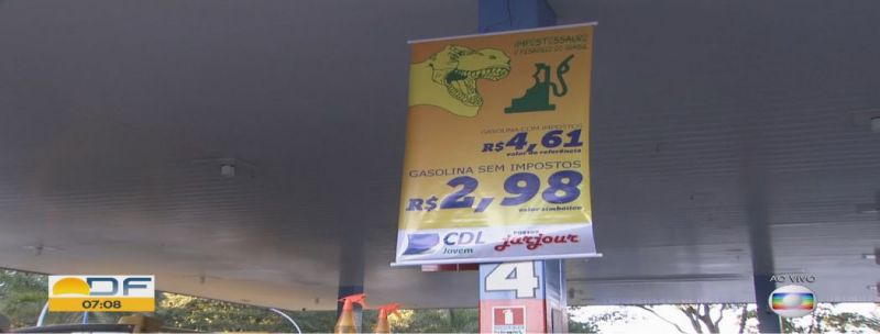 Sem imposto, combustível é vendido em posto do DF por R$ 2,98