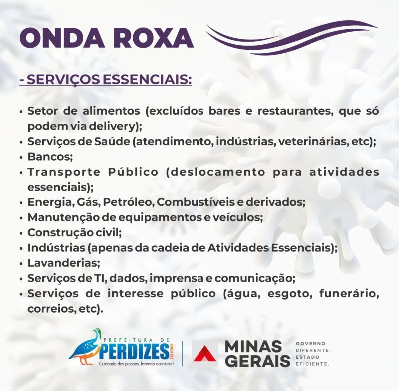 GOVERNO DO ESTADO DECRETA ONDA ROXA EM PERDIZES E NOS MUNICÍPIOS DA REGIÃO TRIÂNGULO SUL