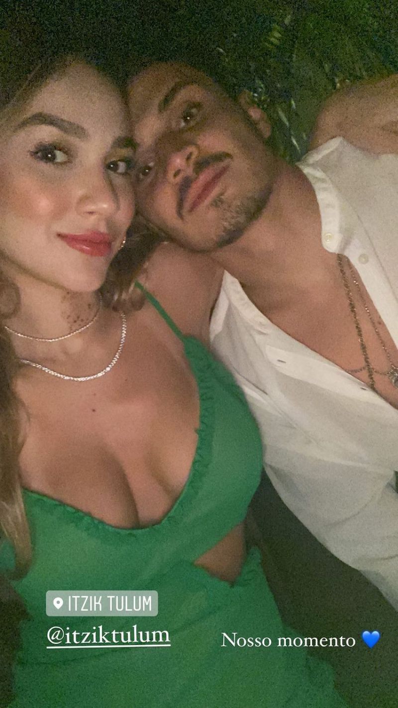 Bruna Santana e Raphael Veiga curtem Tulum, no México (Foto: Reprodução/Instagram)