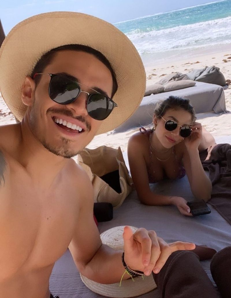 Bruna Santana e Raphael Veiga curtem Tulum, no México (Foto: Reprodução/Instagram)