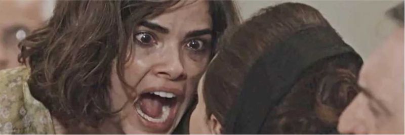 Barraco e confusão entre Stela (Vanessa Giácomo) e Mirtes (Elizabeth Savala) na novela 'O Sétimo Guardião'