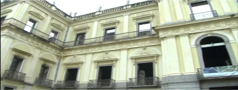 Fachada do Museu Nacional, na Quinta da Boa Vista, na Zona Norte do Rio de Janeiro