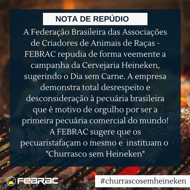 Fonte: Federação Brasileira das Associações de Criadores de Animais de Raça.  Leia mais em: https://www.comprerural.com/marca-de-cerveja-gera-revolta-nas-redes-sociais-videos/
