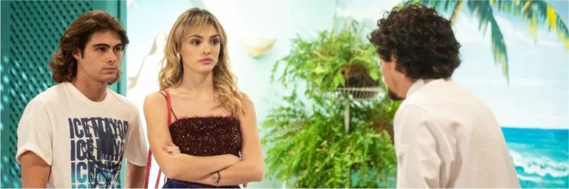 João (Rafael Vitti), Manu (Isabelle Drummond) e Jerônimo (Jesuíta Barbosa) se unem para filme sobre o Patotinha Mágica! — Foto: Isabella Pinheiro/Gshow