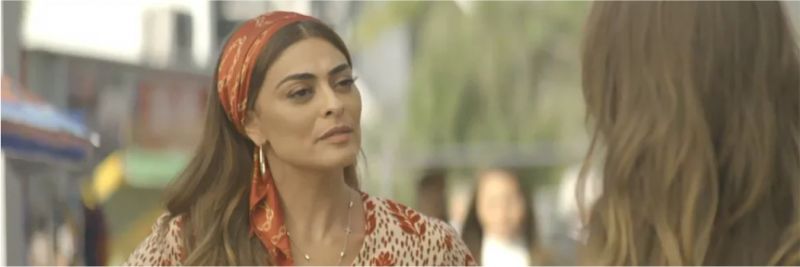Em 'A Dona do Pedaço', Maria da Paz (Juliana Paes) confronta Fabiana (Nathalia Dill) e diz que nada vai impedi-la de vender seus bolos — Foto: TV Globo