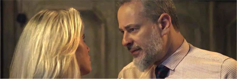 Eurico (Dan Stulbach) diz que Marilda (Letícia Spiller) deve escolher um lado, em 'O Sétimo Guardião' — Foto: TV Globo