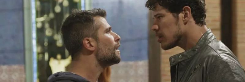 Gabriel se irrita com atitude de Júnior em relação a Luz e vai tomar satisfação 