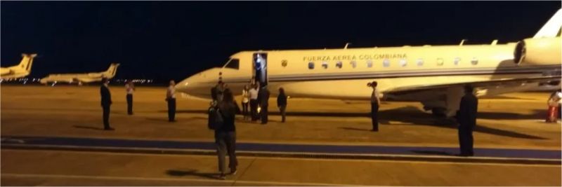 Jatinho da Força Aérea Colombiana trouxe Juan Guaidó ao Brasil 