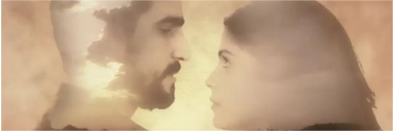 Laila (Julia Dalavia) e Jamil (Renato Góes) em 'Orfãos da Terra' — Foto: Reprodução/TV Globo