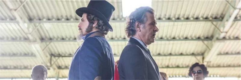 Edson Celulari e Nelson Freitas ensaiam cena de duelo entre seus personagens em 'O Tempo Não Para'